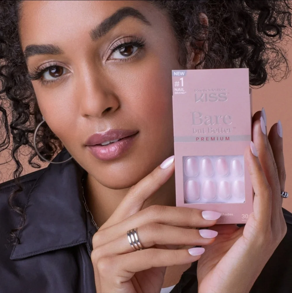 Bare But Better By Kiss Glue On Nails In Mocha•30 Nails•Up To 14 Days Of Wear!